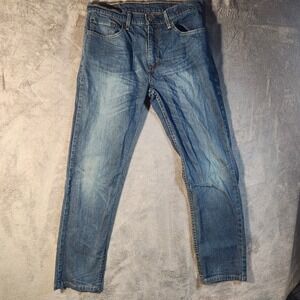 Levis Jeans 502 Mens 33x32 Blue Tapered Denim Medium Wash